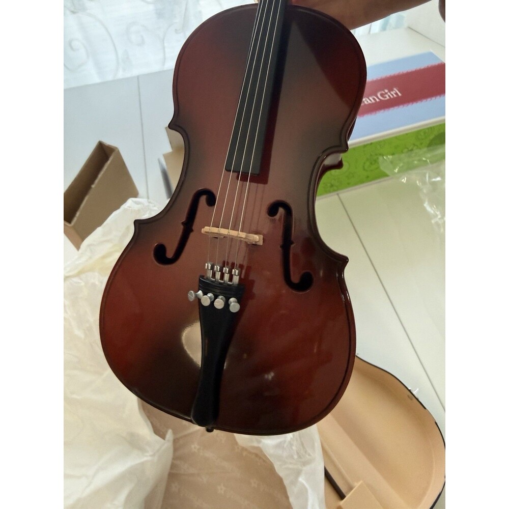 American Girl Doll Cello With Rosin Bow Book Case Instrument Box - Picture 13 of 14